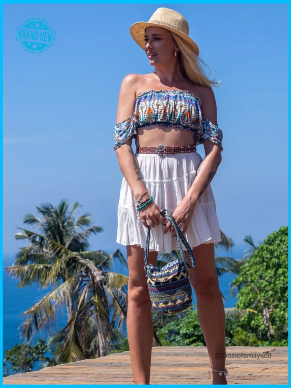Boho Floral Denim Crossbody Bag Hobo Satchel Travel Shoulder Purse Hippie